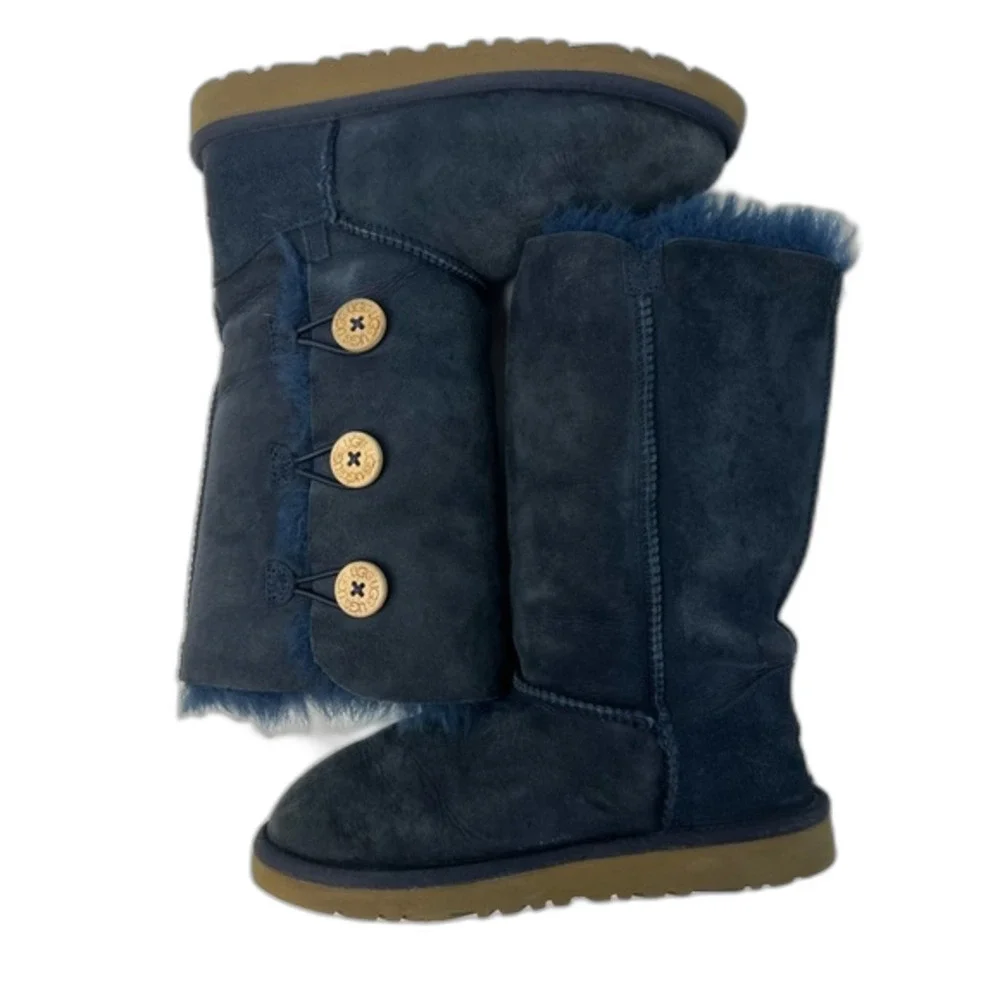 UGG Bailey Button Triplet ll Boot Navy Kids Size 3